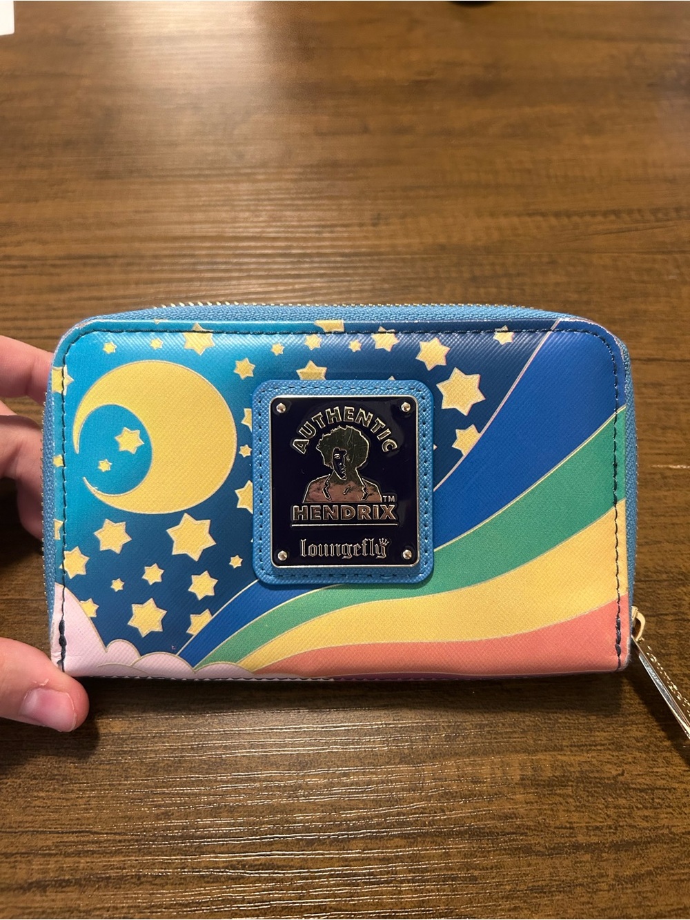 Loungefly Hendrix Rainbow Moon Zip Wallet - Blue, Yellow, Green, Pink
